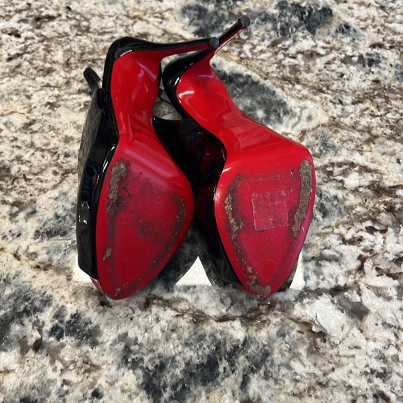 Black Christian Louboutin Slingback Heels - Picture 4 of 4